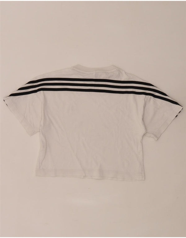 Adidas Girls Crop T-Shirt Top 7-8 Years White