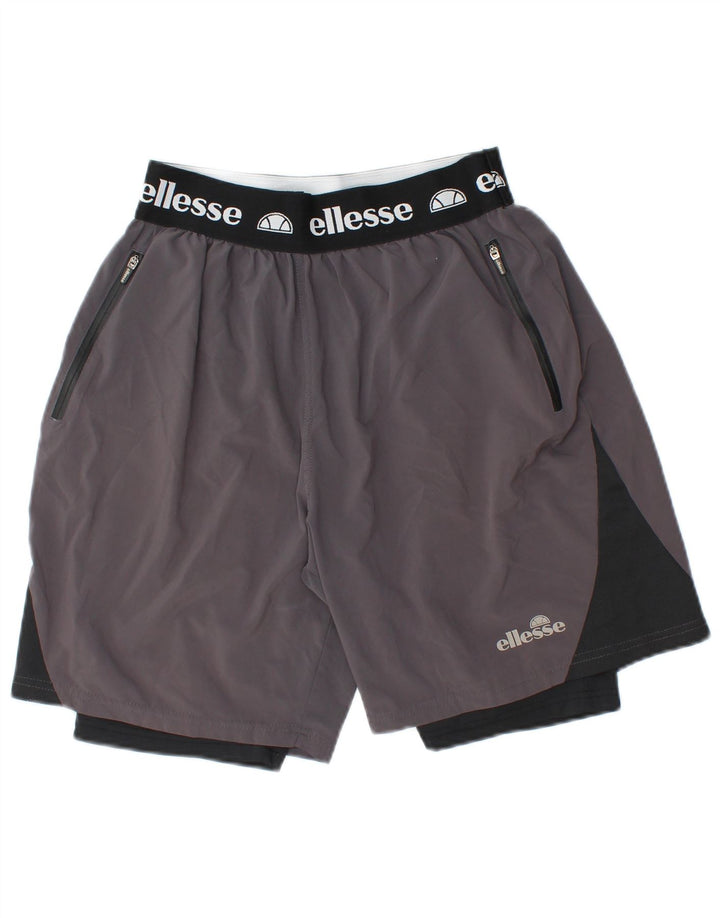 ELLESSE Herren-Sportshorts mit Grafik, mittelgrau, Farbblock