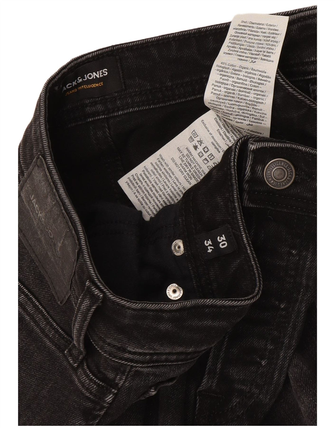 Jack & Jones Herren Slim Jeans W30 L34 Graue Baumwolle