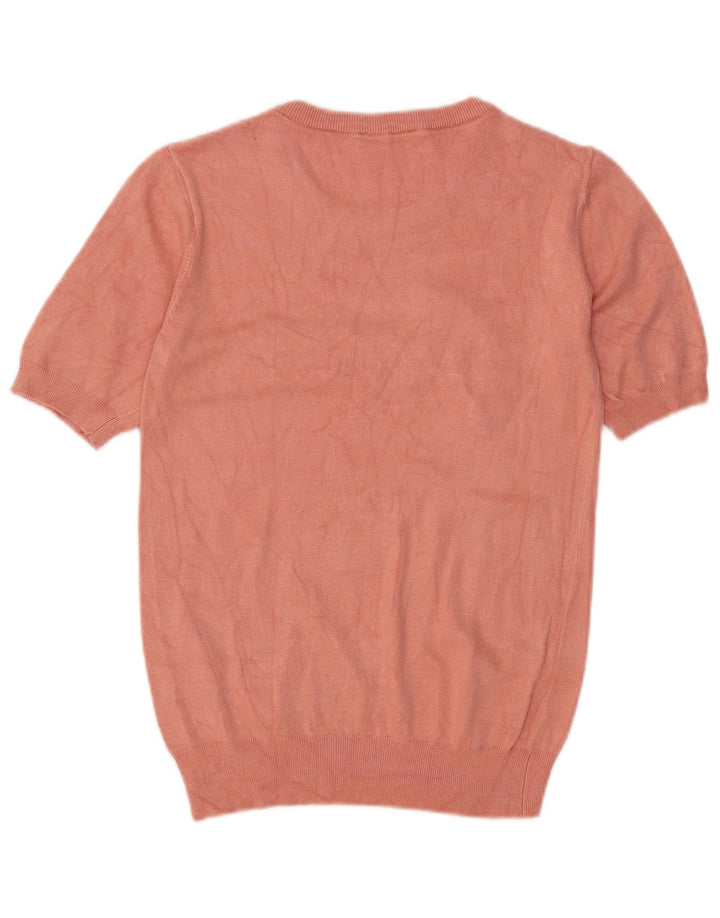 Guess Damen-Pullover mit grafischem Rundhalsausschnitt, Gr. 14, Mittelrosa