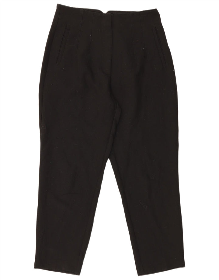 Zara Damen-Anzughose, schmal zulaufend, Größe L, W30, L27, Schwarz, Polyester