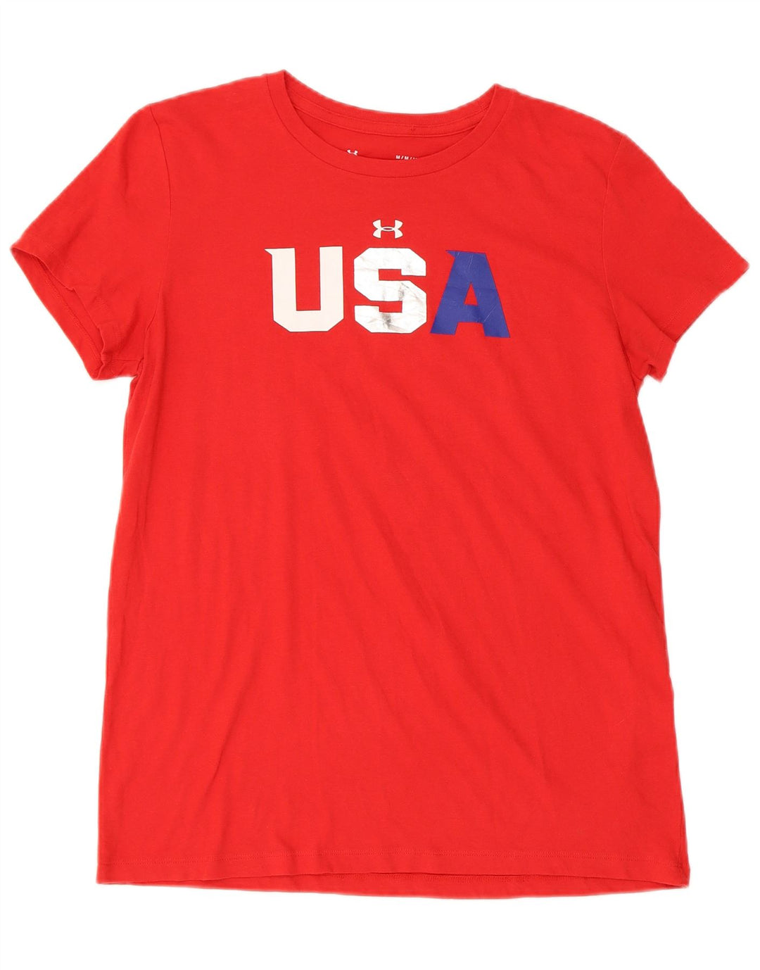 Under Armour Herren-T-Shirt mit normaler Grafik, mittelrote Baumwolle