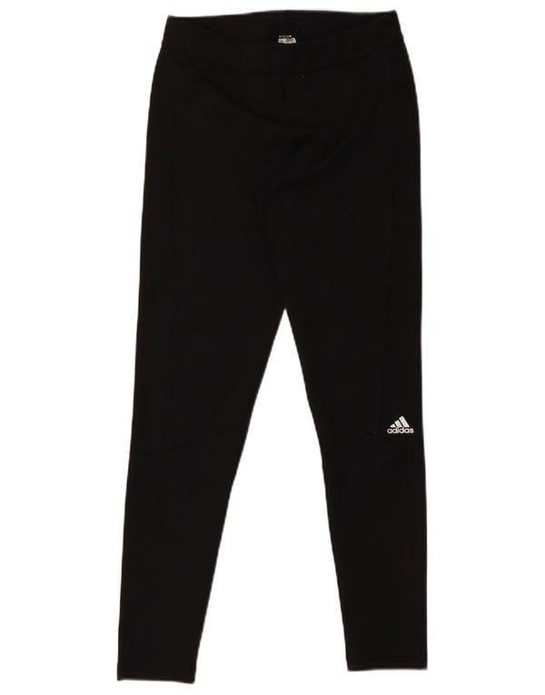 Adidas Damen Climalite Leggings UK 12/14 Medium Schwarz Polyester