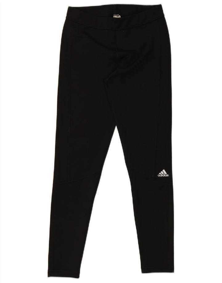 Adidas Damen Climalite Leggings UK 12/14 Medium Schwarz Polyester