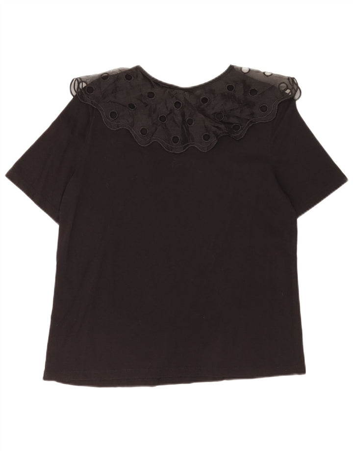 Zara Damen Bluse Top UK 10 Small Schwarz