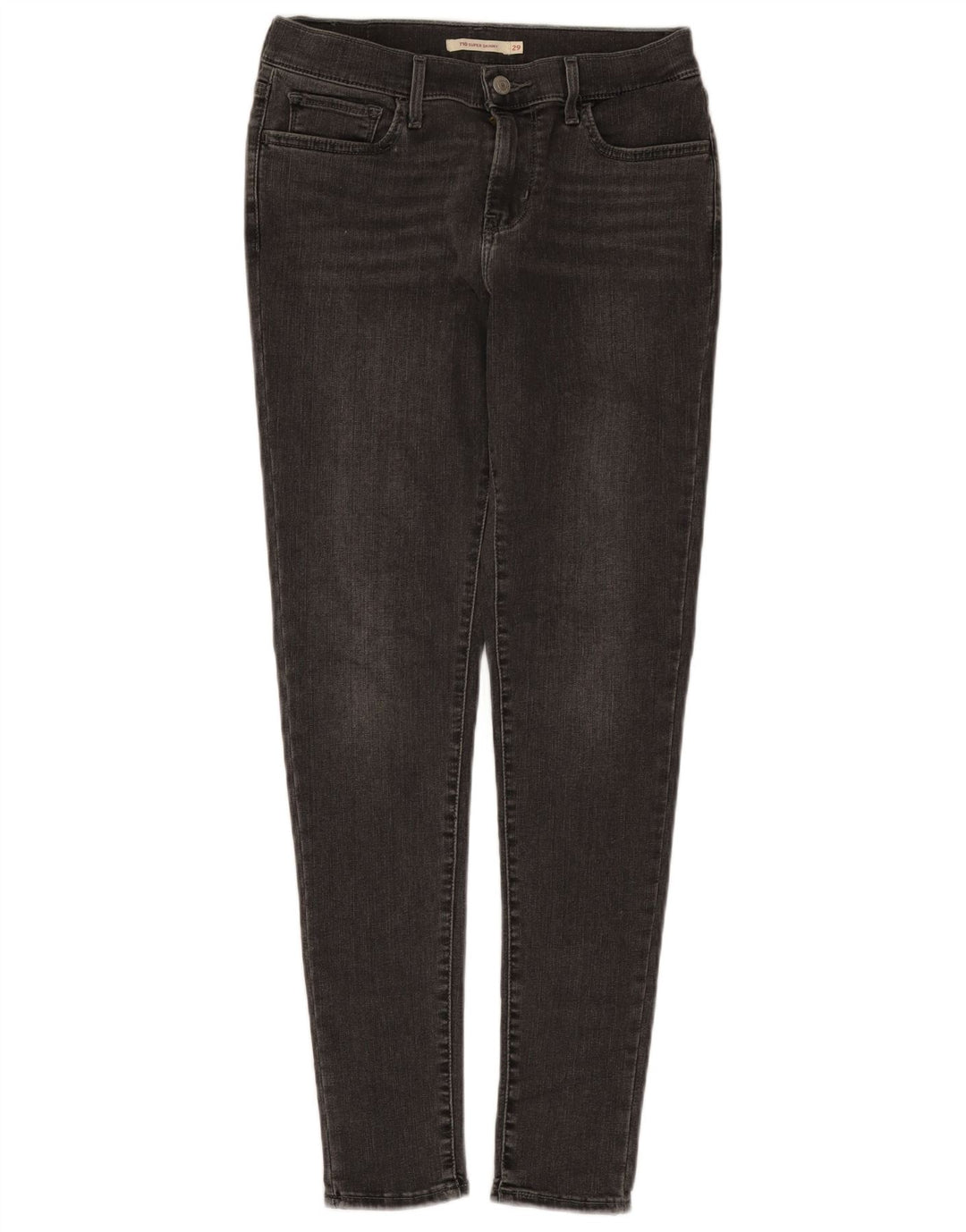 Levi's Damen 710 Super Skinny Jeans W29 L30 Graue Baumwolle
