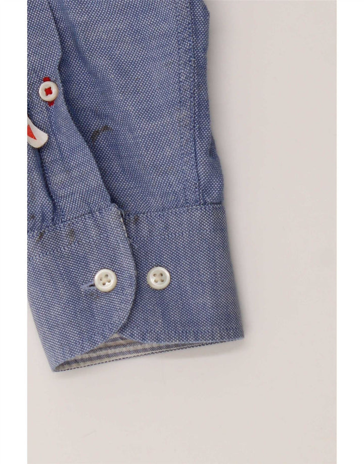 Tommy Hilfiger Herrenhemd mittelblaue Baumwolle
