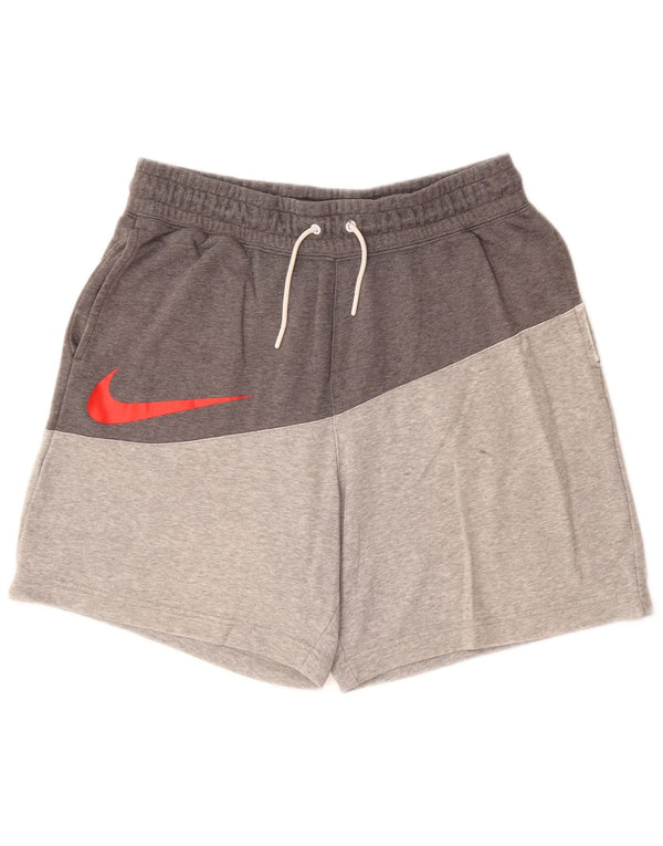 NIKE Herren-Sportshorts, groß, graue Colourblock-Baumwolle