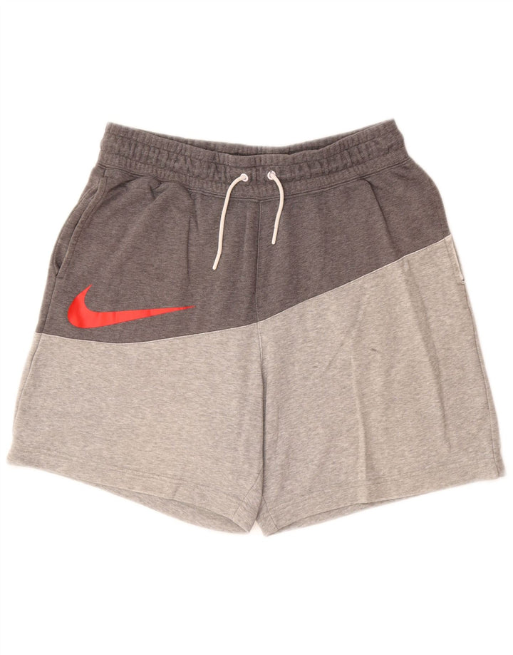 NIKE Herren-Sportshorts, groß, graue Colourblock-Baumwolle