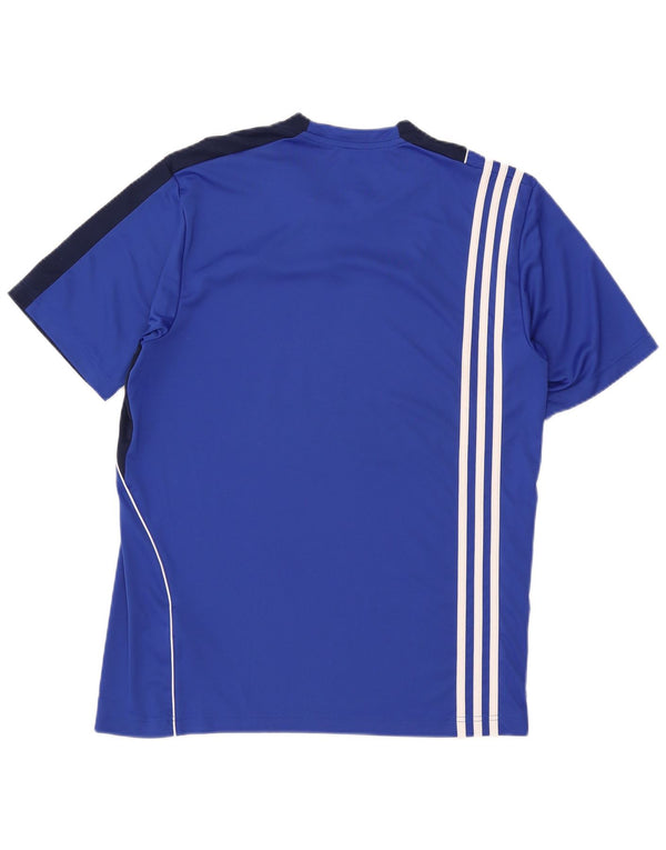 Adidas Herren Climalite Graphic T-Shirt Top UK 42/44 Large Blue Colourblock