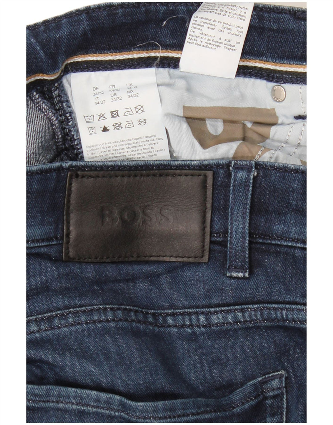 HUGO BOSS Herren Delaware Slim Jeans W34 L32 Blaue Baumwolle
