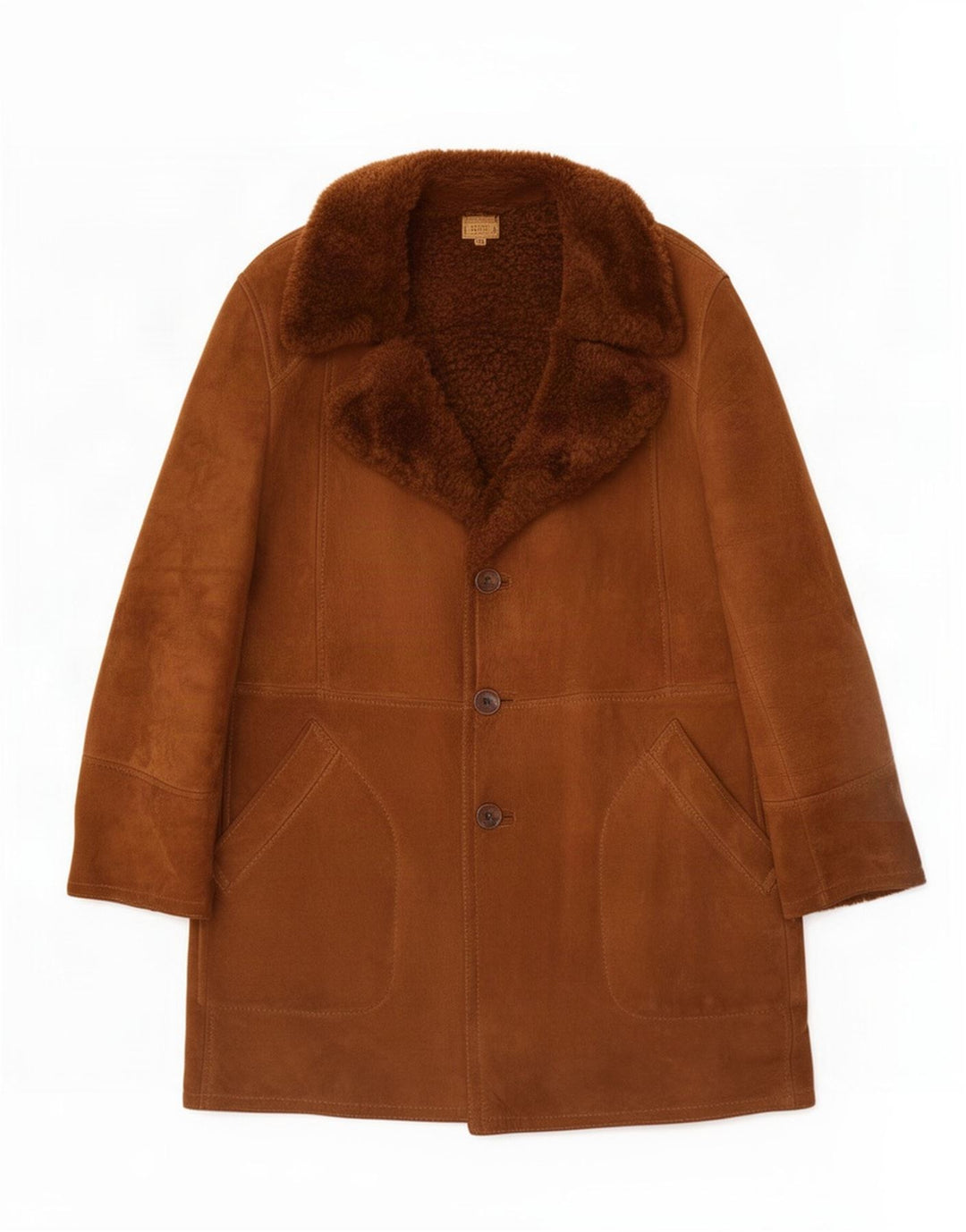 Brooklin Herren Shearling Mantel UK 38 Medium Beige