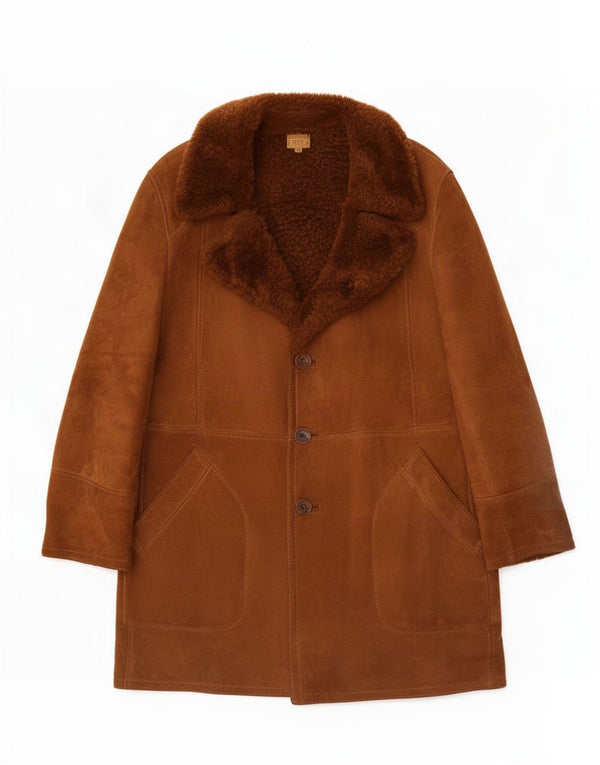 Brooklin Herren Shearling Mantel UK 38 Medium Beige