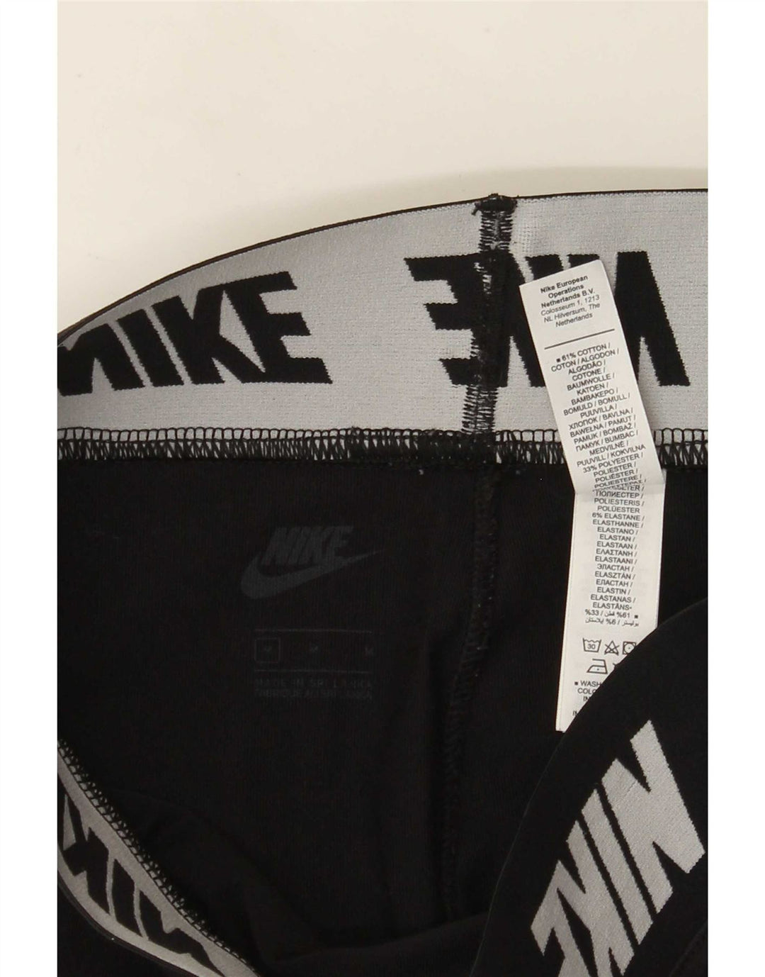 Nike Womens Graphic Leggings UK 12 Mittelschwarze Baumwolle