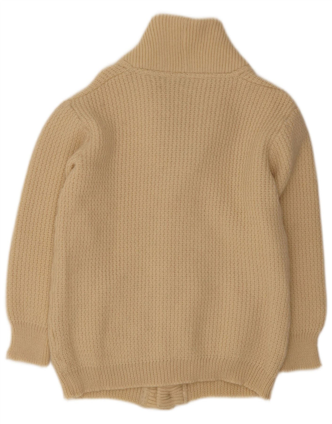Vintage Herren Cardigan Pullover IT 50 Mittelbeige Wolle