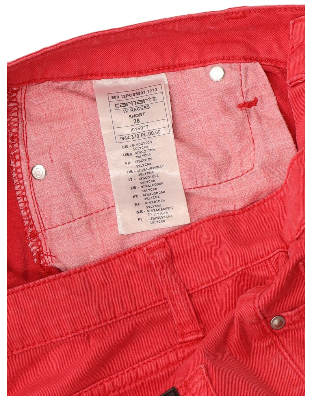 Carhartt Womens Casual Shorts W28 Mittelrote Baumwolle