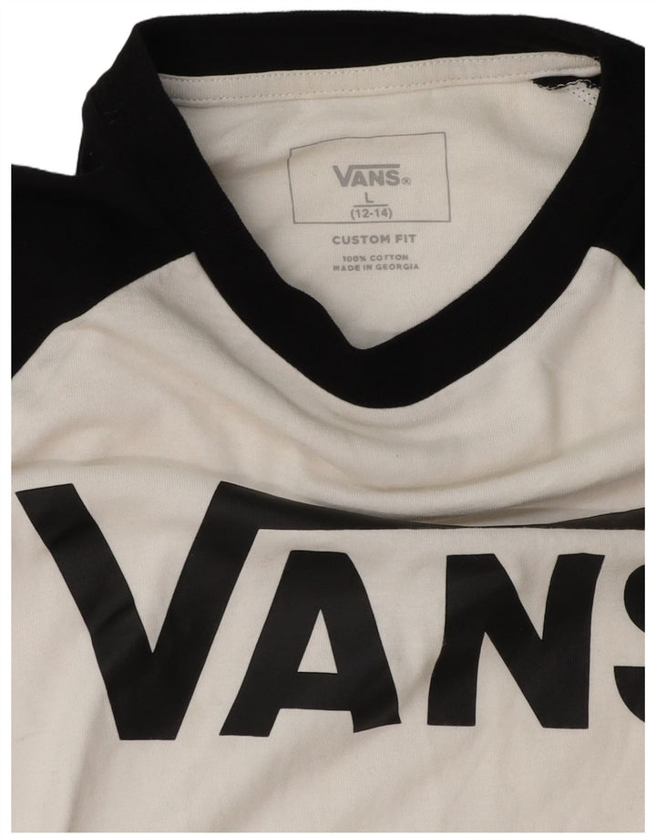Vans Grafikoberteil für Jungen, 3/4-Ärmel, 12–13 Jahre, Größe L, Weiß, Farbblock