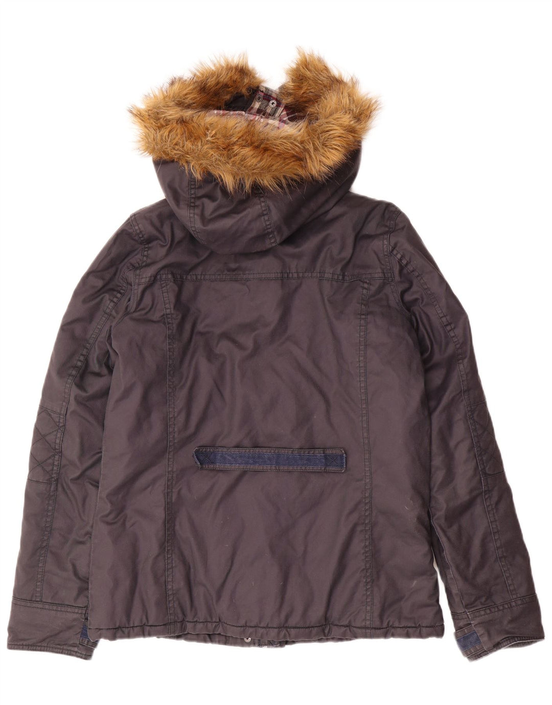 PEPE Jeans Wattierte Damenjacke mit Kapuze, UK 14, mittelmarineblaue Baumwolle