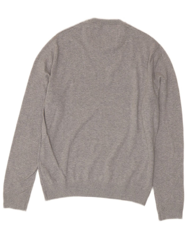 Jack Wills Herren-Pullover mit Rundhalsausschnitt aus mittelgrauer Baumwolle