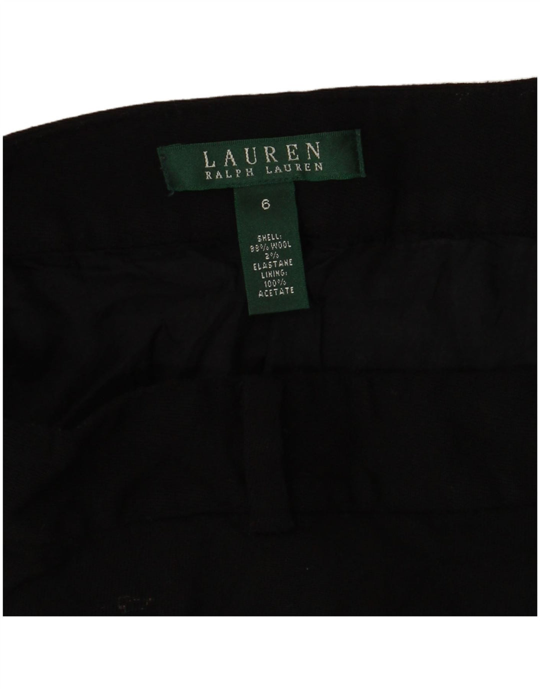 Ralph Lauren Damen A-Linienrock US 6 Medium W30 Schwarze Wolle