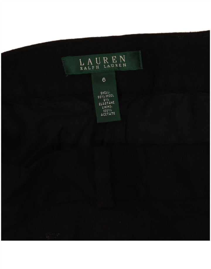 Ralph Lauren Damen A-Linienrock US 6 Medium W30 Schwarze Wolle