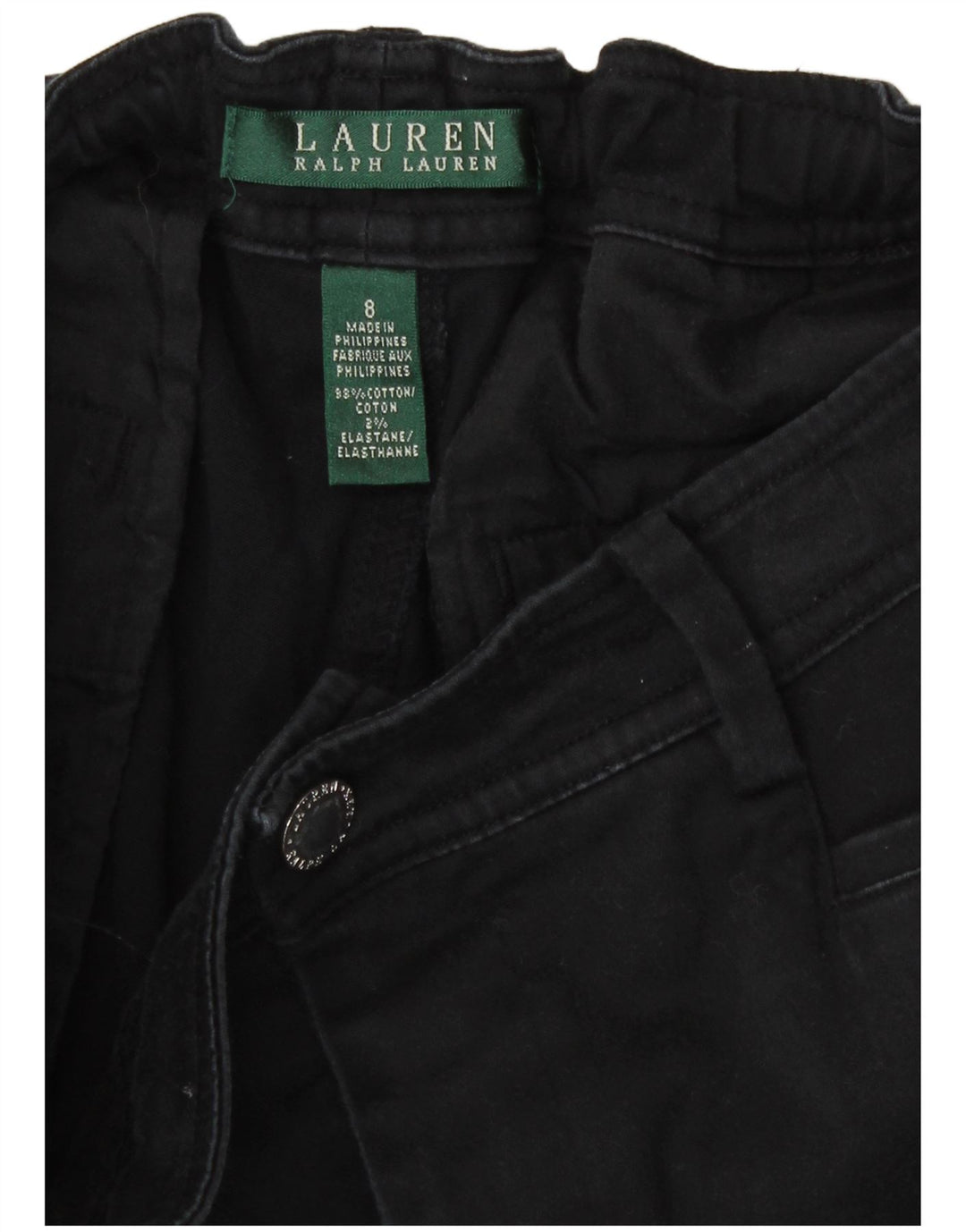 Ralph Lauren Damen Bermudashorts US 8 Medium W30 Schwarze Baumwolle