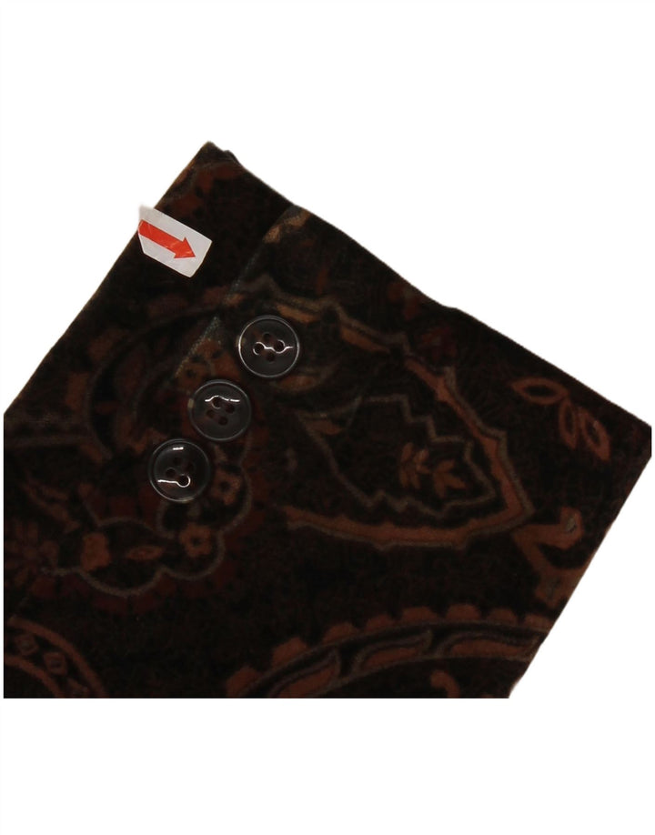 Laura Ashley Damen-Blazer aus Samt mit 2 Knöpfen, Gr. 8, klein, braun, Paisleymuster