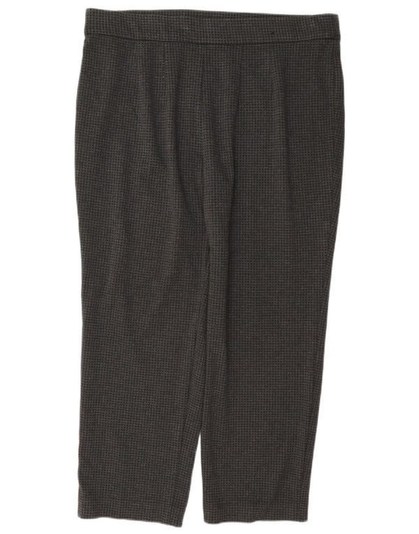 Marks & Spencer Damen-Hose, kurz geschnitten, UK 18, XL, W36, L26, grauer Hahnentrittmuster