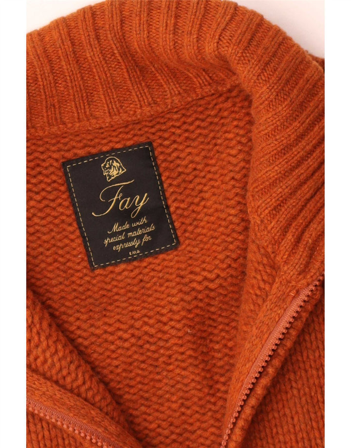 Fay Herren-Strickjacke, ärmellos, Mittelorange