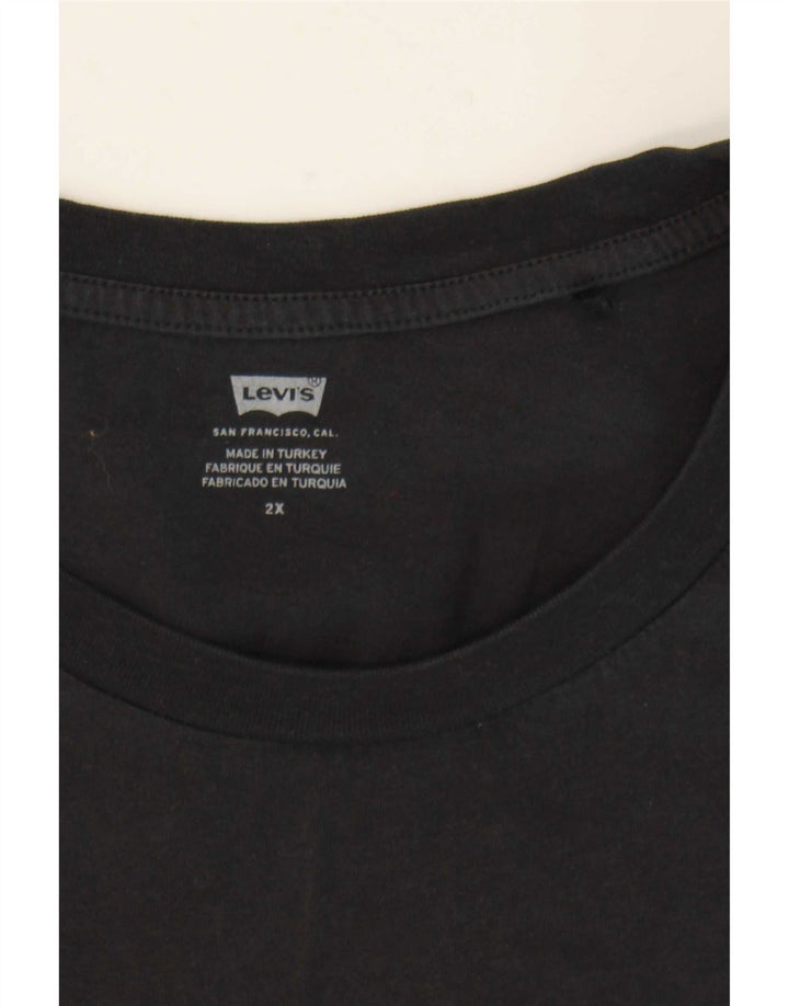 Levi's Damen Grafik-T-Shirt-Oberteil UK 20 2XL Schwarz