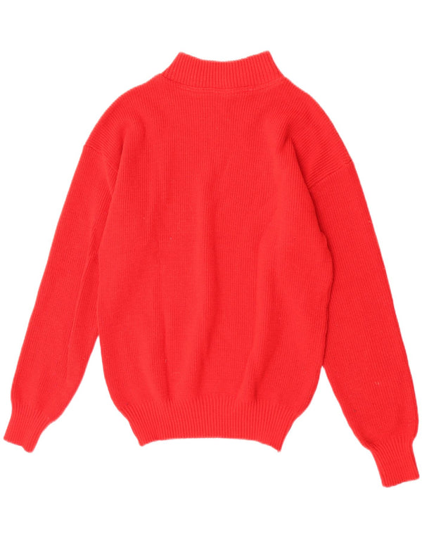 Navigare Mens Turtle Neck Jumper Sweater IT 44/46 Small Red Virgin Wool