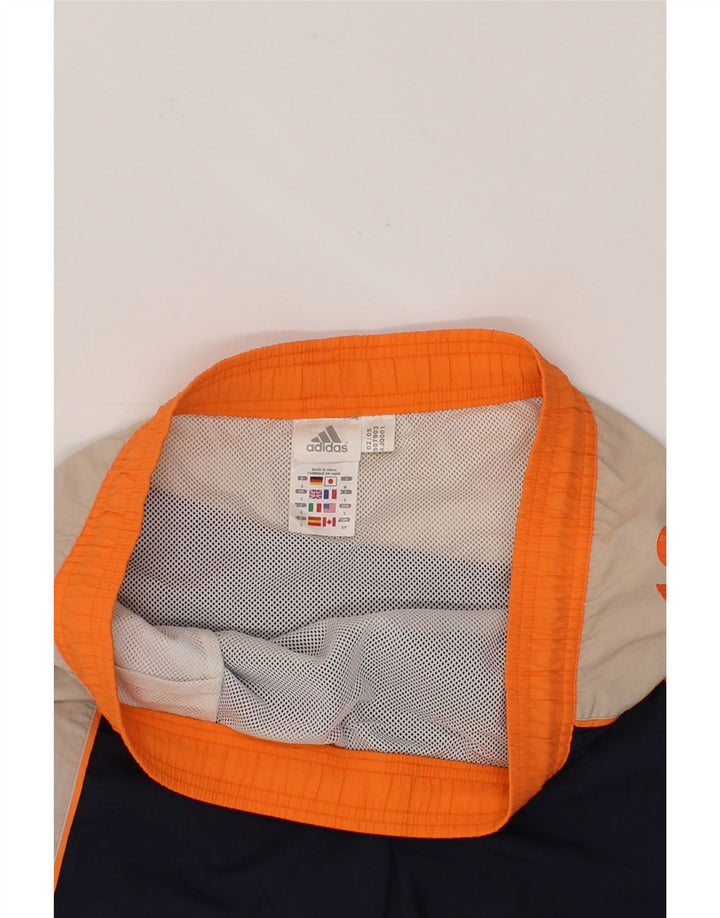 ADIDAS Mens Graphic Swimming Shorts Small Navy Blue Colourblock Polyester Vintage Adidas and Second-Hand Adidas from Messina Hembry 