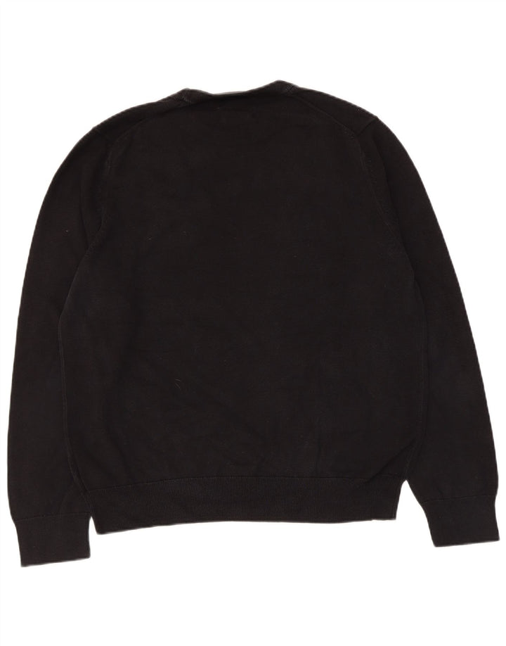 Marks & Spencer Herren-Pullover mit Rundhalsausschnitt, Größe L, aus schwarzer Baumwolle