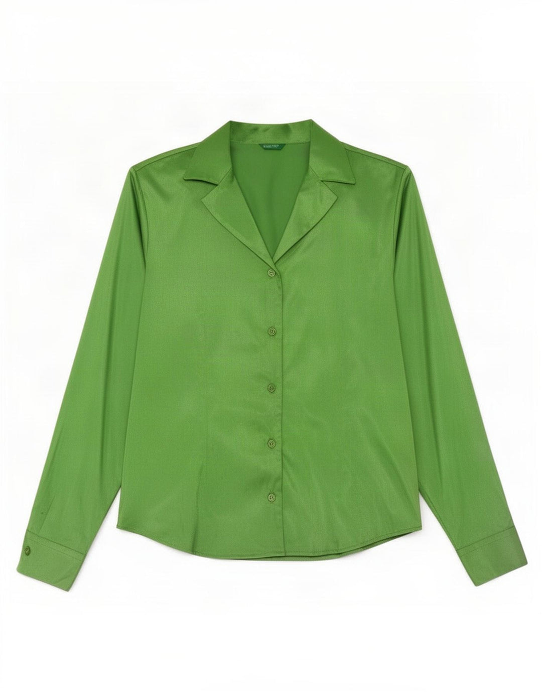 Benetton Damen Hemdbluse IT 42 Mittelgrünes Polyester