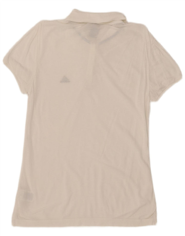 Adidas Damen Poloshirt UK 12 Mittelweiße Baumwolle