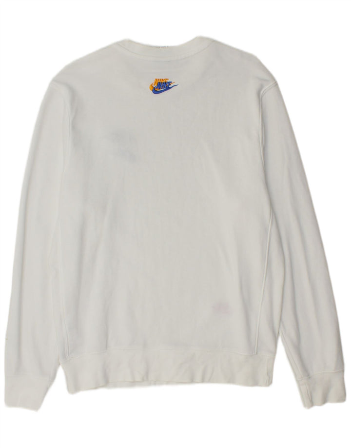Nike Herren-Sweatshirt mit Grafik, Größe S, weiße Baumwolle