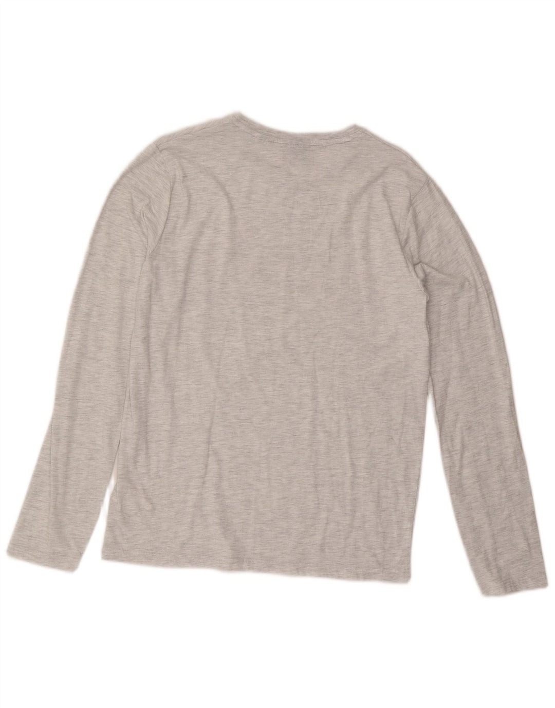 Superdry Herren Grafik-Oberteil, langärmelig, groß, grau gefleckte Baumwolle