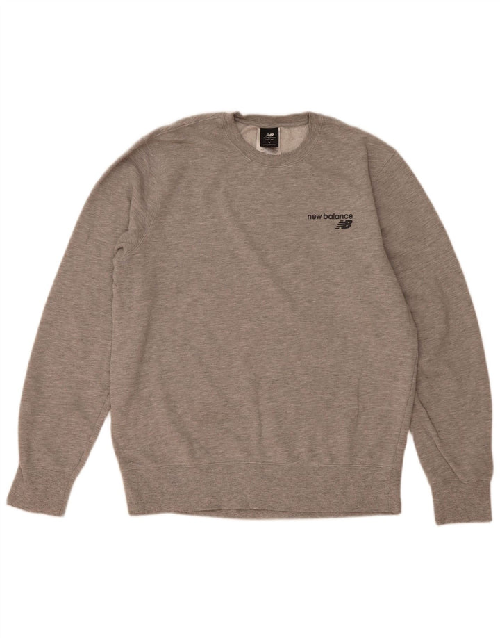 New Balance Herren-Sweatshirt-Pullover, große grau gefleckte Baumwolle