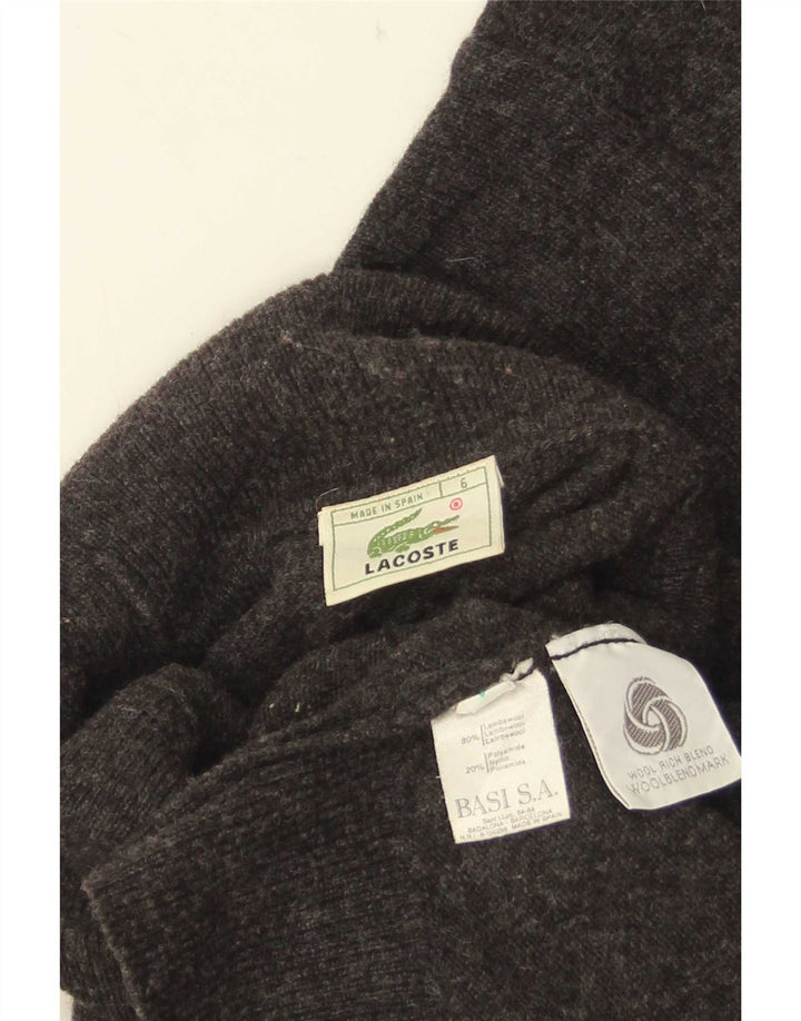 Lacoste Herren Rollkragenpullover Pullover Größe 6 XL Graue Lammwolle