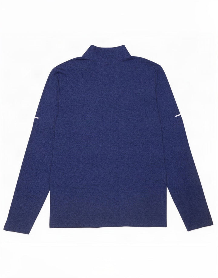 Nike Herren Dri Fit Pullover-Trainingsanzugoberteil mit Reißverschluss, Größe S, Blau meliert