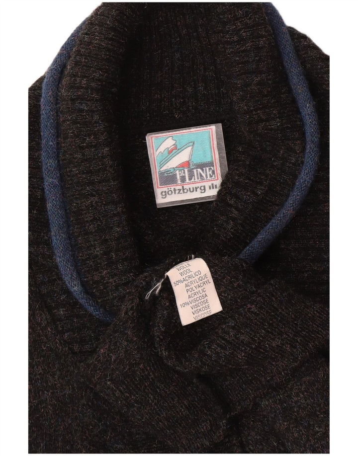 Vintage Herren-Pullover mit Schalkragen, mittlere marineblaue Wolle