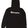 Champion Womens Graphic Hoodie Pullover UK 14 Mittelschwarzes Polyester