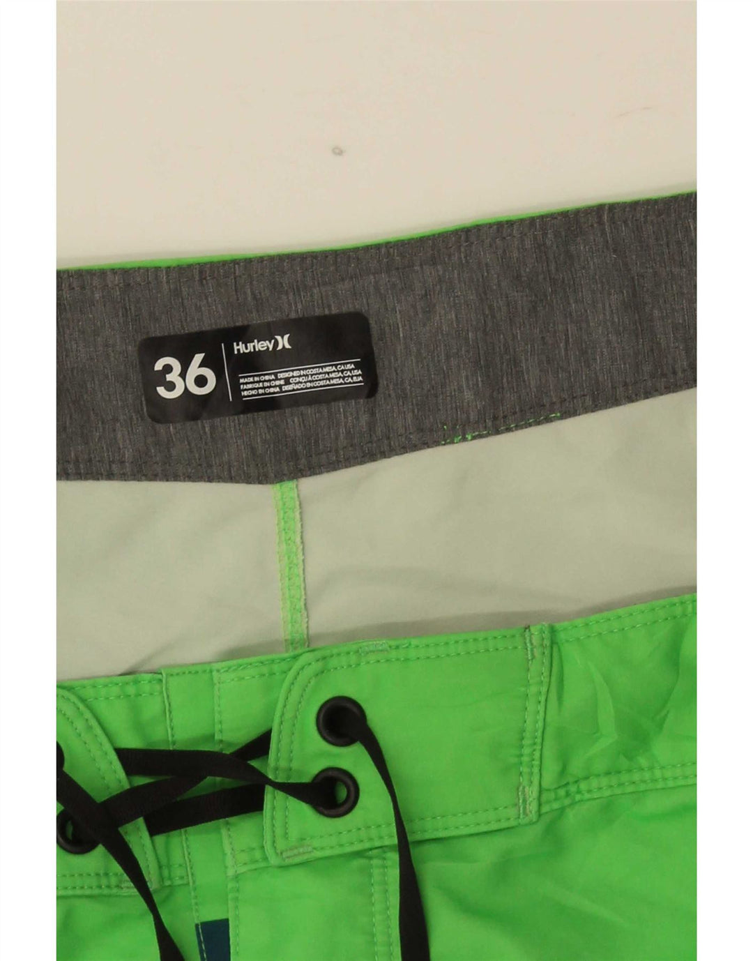 Hurley Herren-Badeshorts, groß, grün, Farbblock