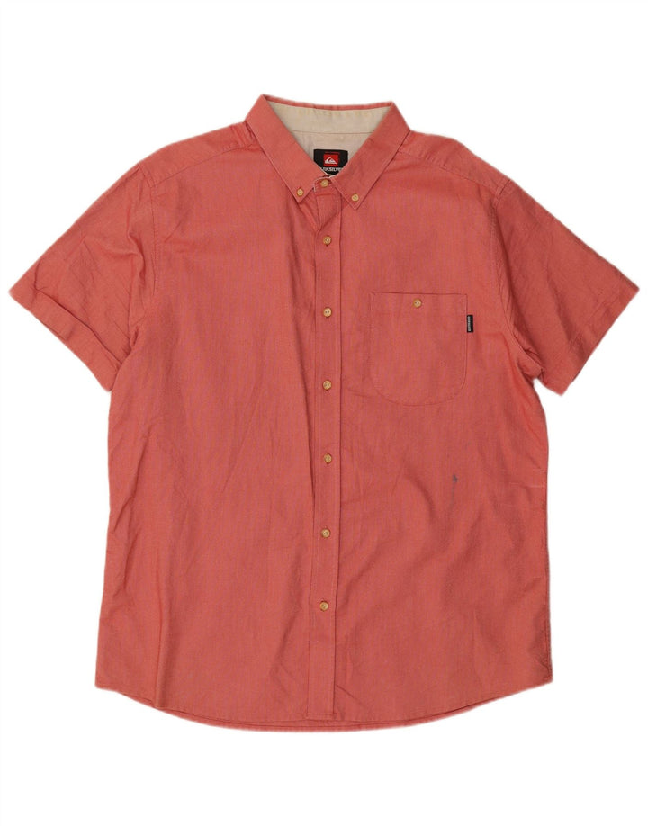 Quiksilver Herren-Kurzarmhemd, Größe L, Rot, Baumwolle
