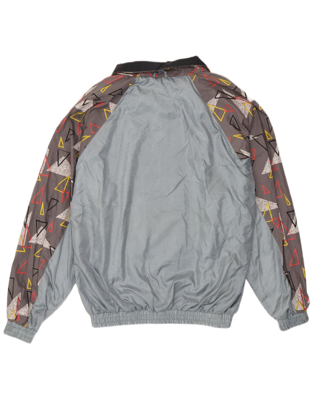 Vintage Herren Trainingsanzug Top Jacke XL Grau Geometrisch Polyamid