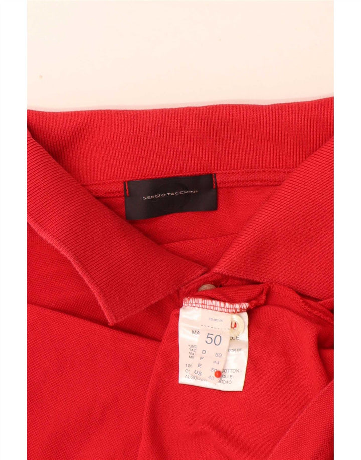 Sergio Tacchini Herren-Poloshirt mit normaler Passform, IT 50, mittelrote Baumwolle