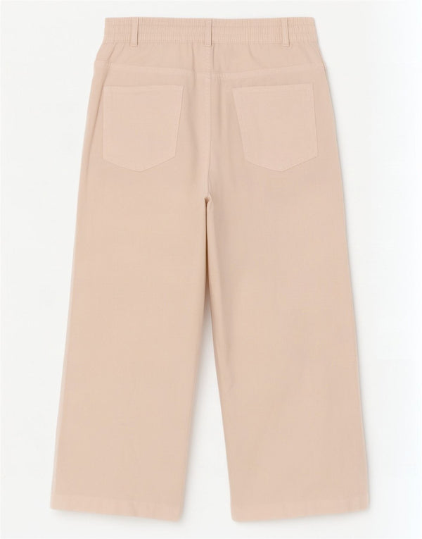 Marks & Spencer Womens Wide Leg Cropped Trousers UK 12 Medium W30 L25 White