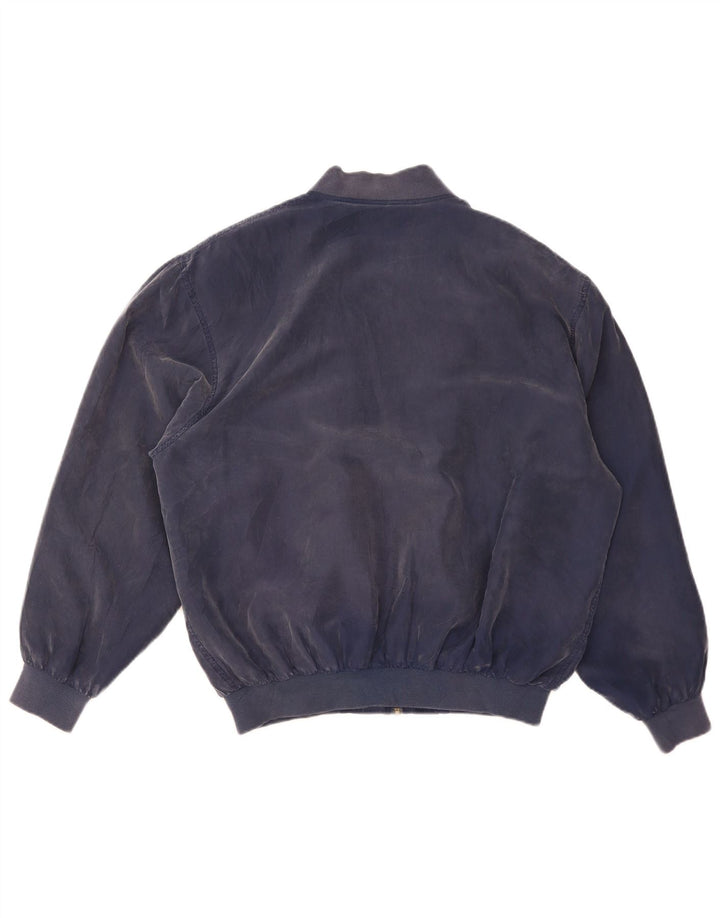 Whitby Herren Bomberjacke UK 42 XL Marineblaue Seide