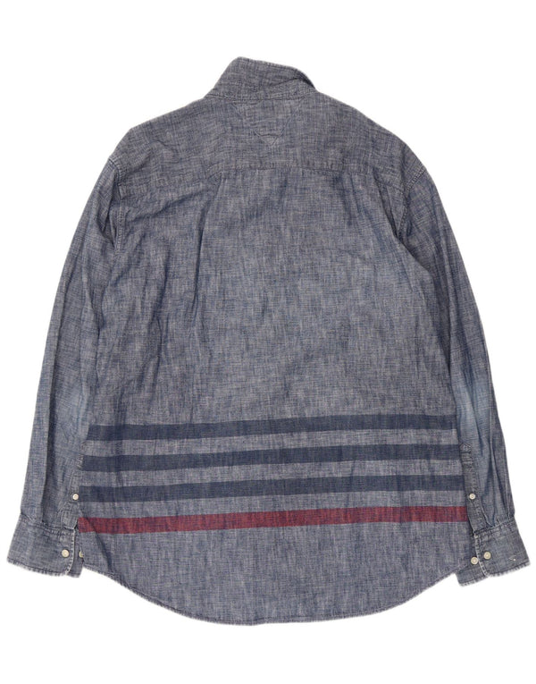 Tommy Hilfiger Herren-Hemd mit individueller Passform, Größe 18 1/2 2XL, Marineblau gestreift