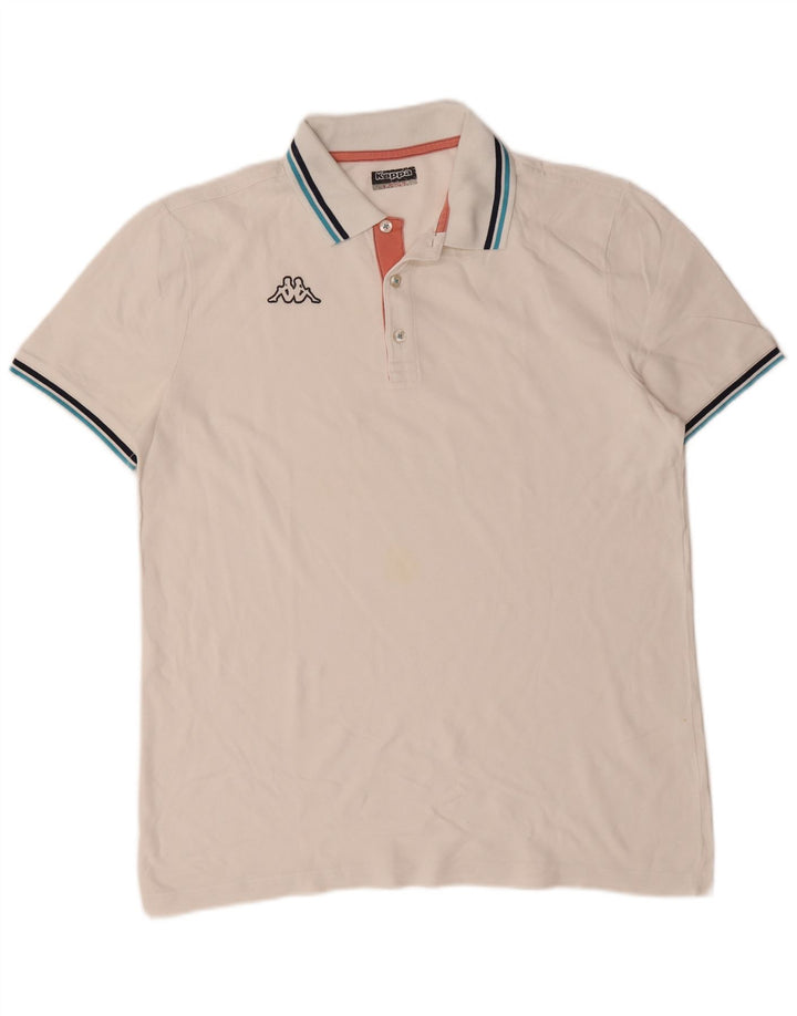 Kappa Herren-Poloshirt, groß, weiße Baumwolle